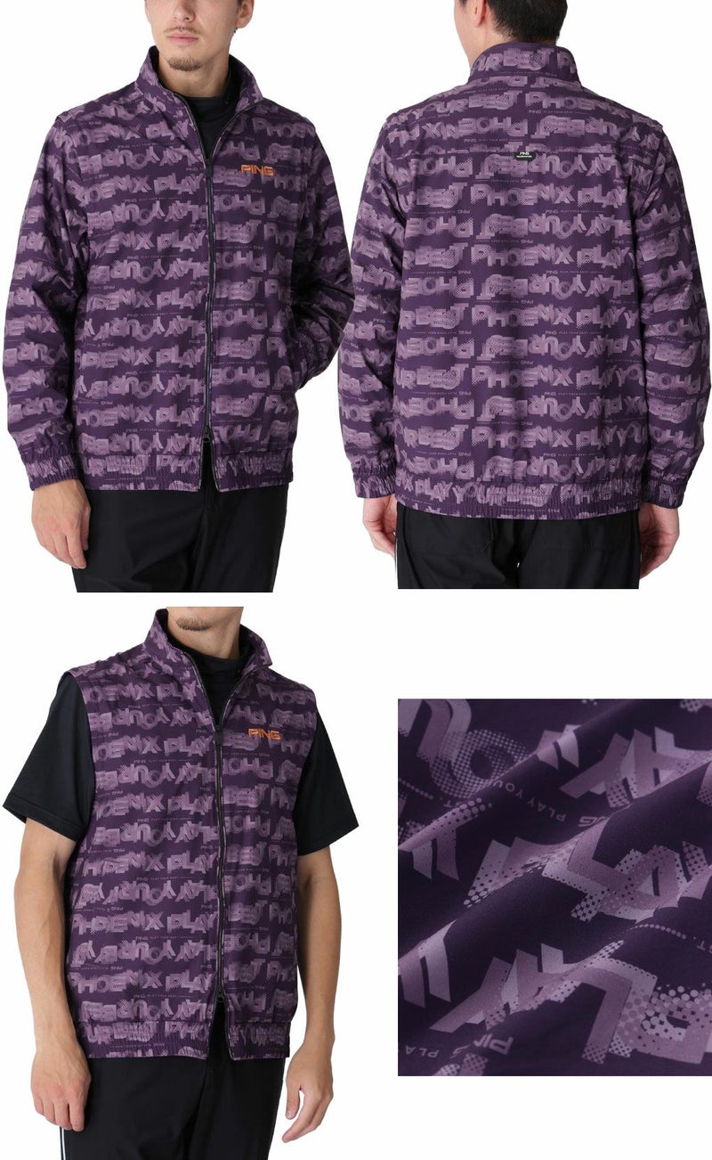 ピンPING2WAYドットグラデーションスタンドブルゾン621-5220801メンズゴルフウェア2025秋冬モデル日本正規品