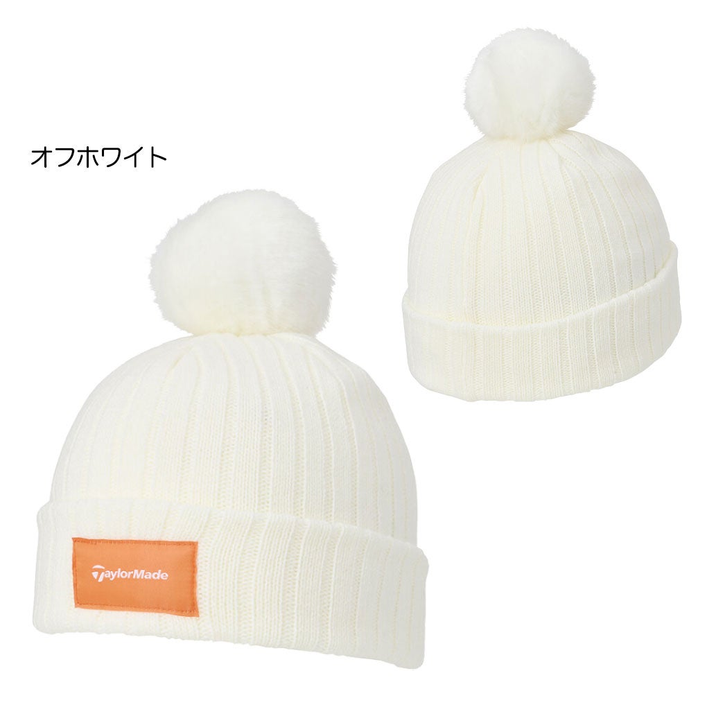 テーラーメイドウィメンズWポンポンニットキャップUN944レディースゴルフキャップ帽子ゴルフTaylorMade日本正規品2025秋冬モデル