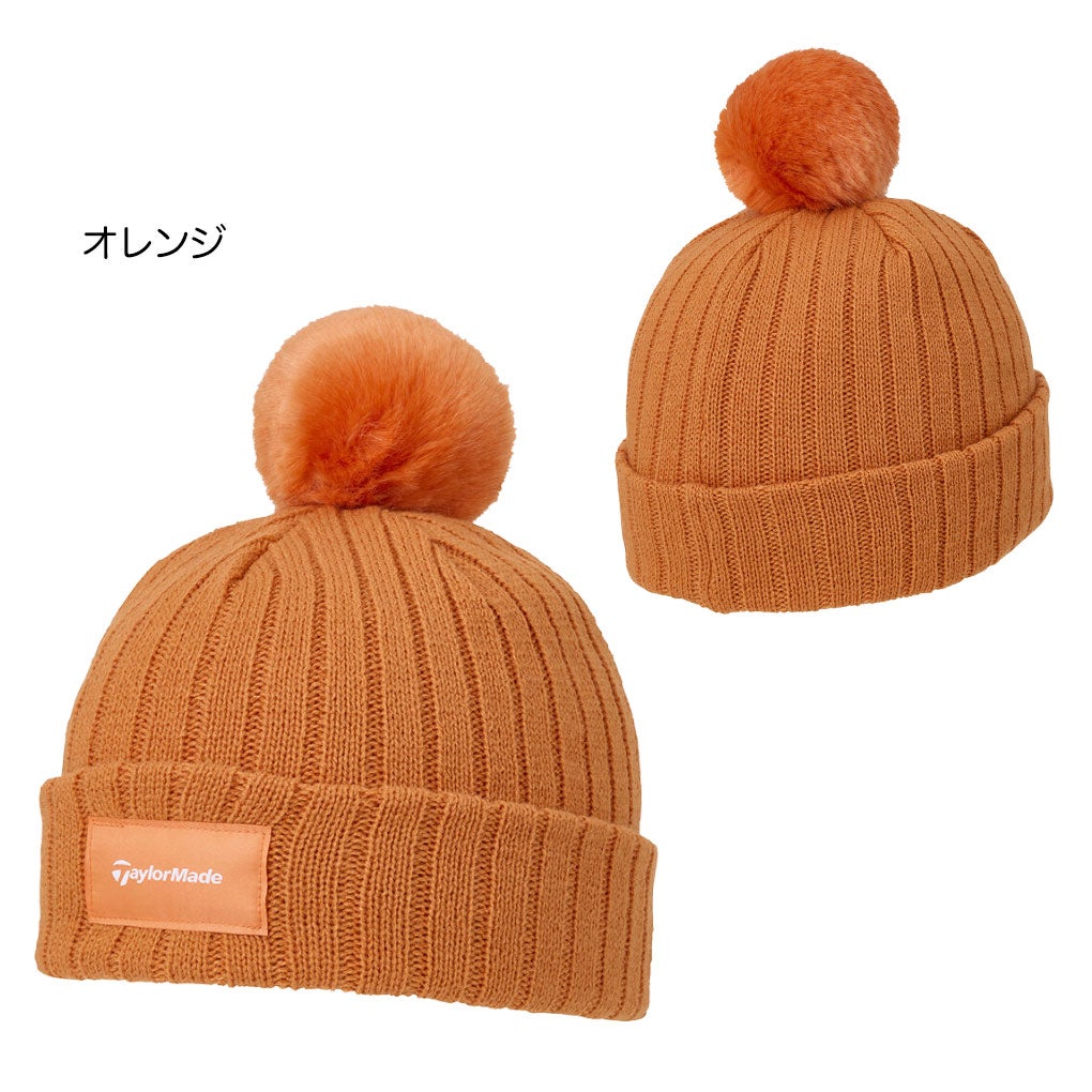 テーラーメイドウィメンズWポンポンニットキャップUN944レディースゴルフキャップ帽子ゴルフTaylorMade日本正規品2025秋冬モデル