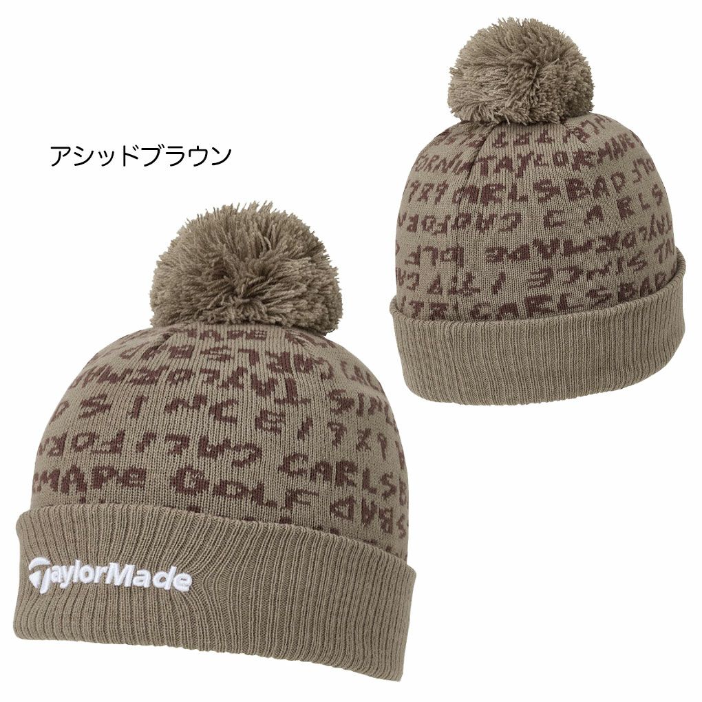 テーラーメイドMワードグラフィックニットキャップUN930メンズゴルフキャップ帽子ゴルフTaylorMade日本正規品2025秋冬モデル