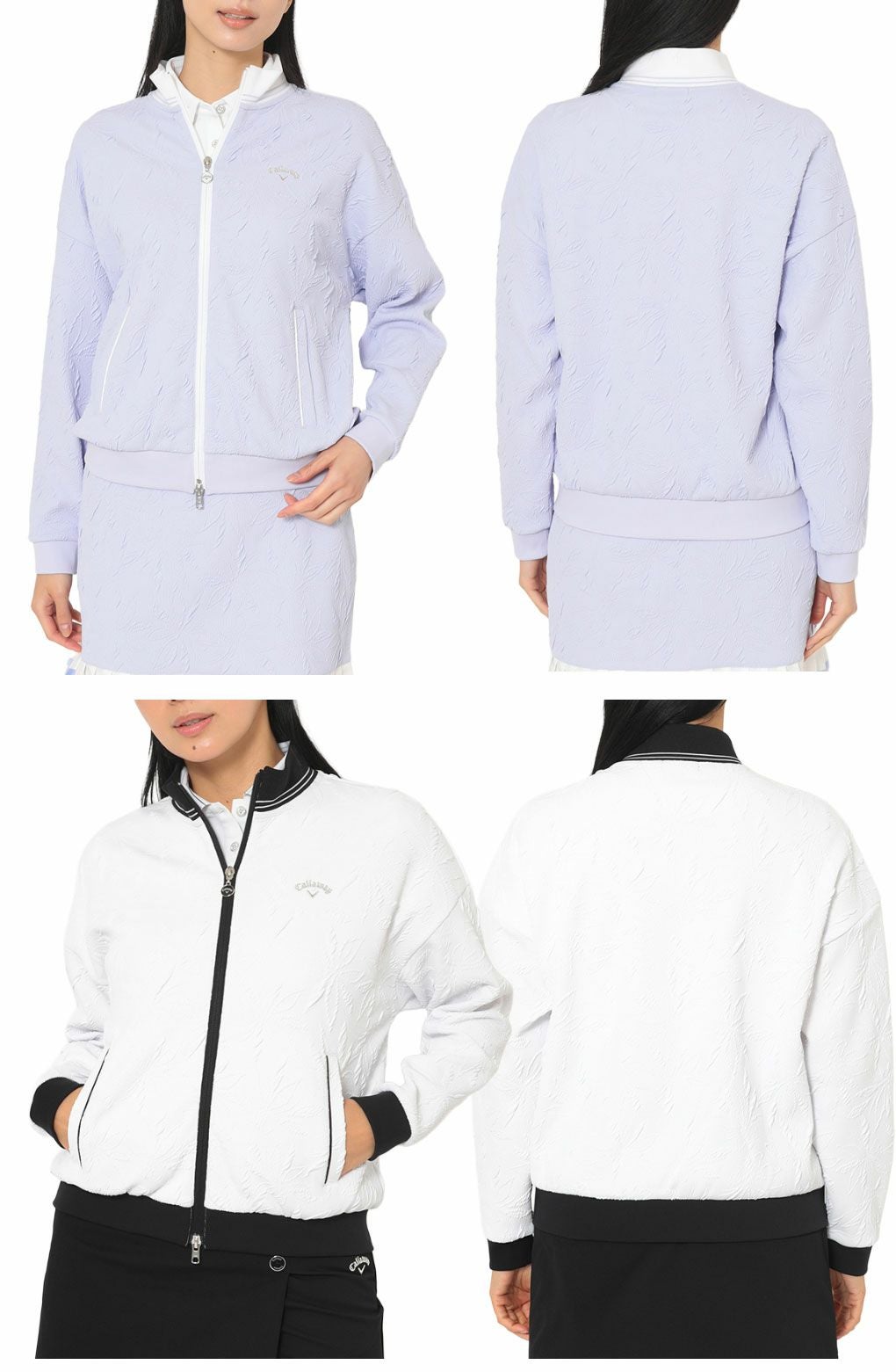 キャロウェイフラワージャカードフルジップスウェットC25217203レディースゴルフウェア2025秋冬モデルCallaway日本正規品