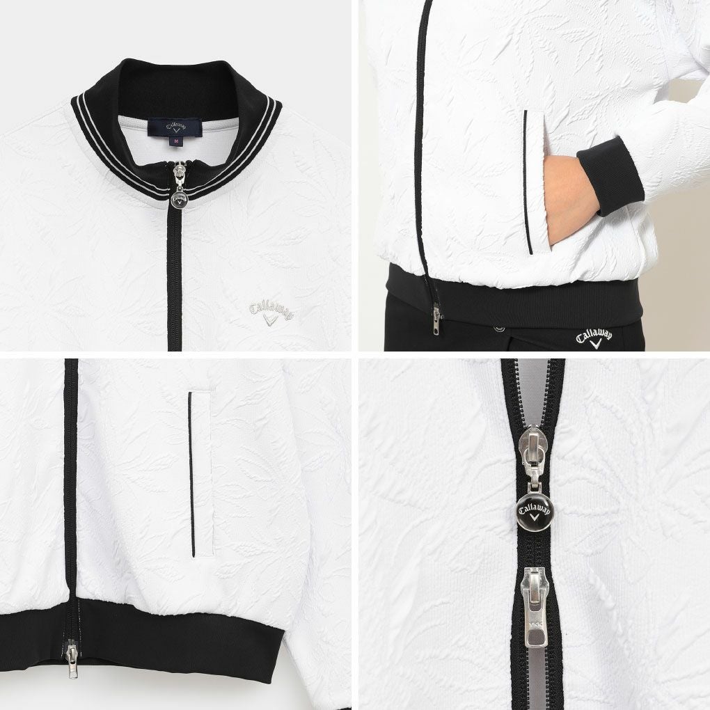 キャロウェイフラワージャカードフルジップスウェットC25217203レディースゴルフウェア2025秋冬モデルCallaway日本正規品