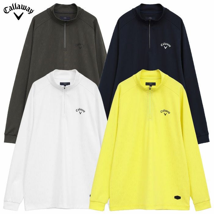 キャロウェイロゴジャカードハーフジップモックネックC25233102メンズゴルフウェア2025秋冬モデルCallaway日本正規品