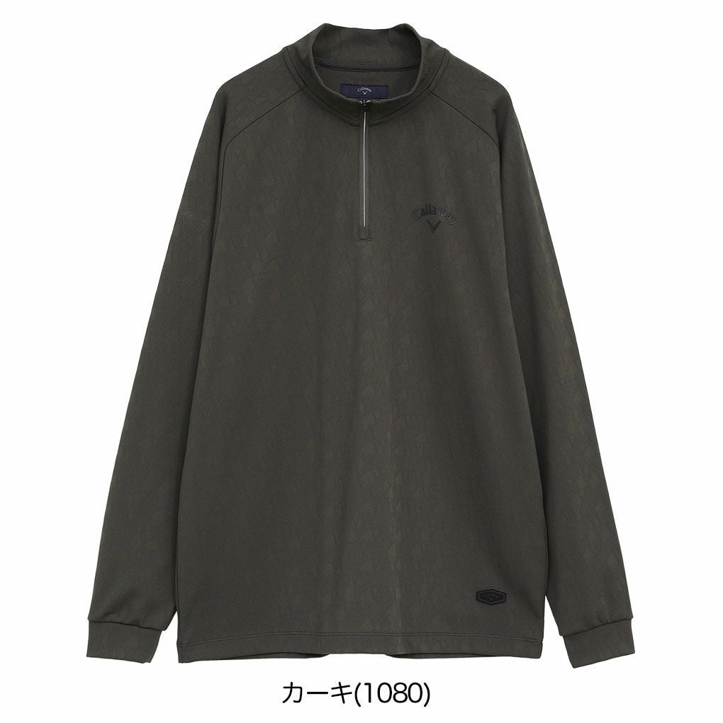 キャロウェイロゴジャカードハーフジップモックネックC25233102メンズゴルフウェア2025秋冬モデルCallaway日本正規品