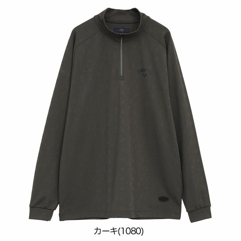 キャロウェイロゴジャカードハーフジップモックネックC25233102メンズゴルフウェア2025秋冬モデルCallaway日本正規品