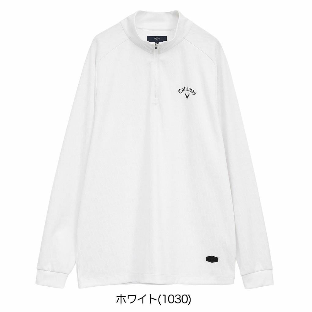 キャロウェイロゴジャカードハーフジップモックネックC25233102メンズゴルフウェア2025秋冬モデルCallaway日本正規品