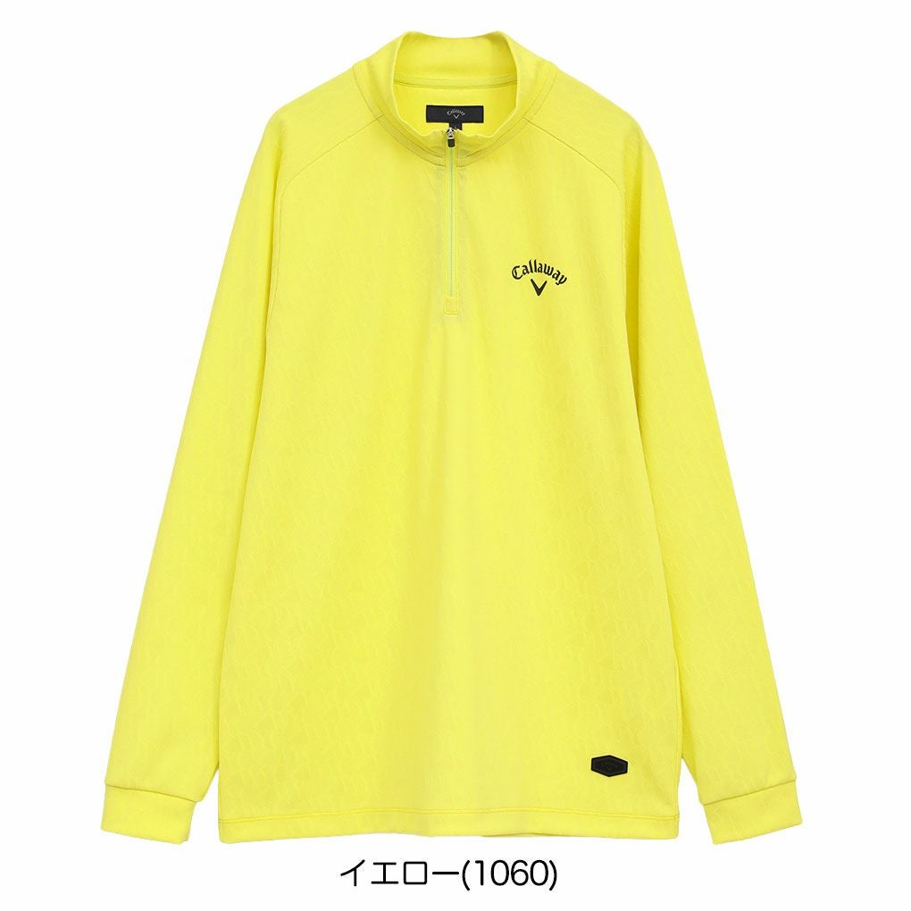 キャロウェイロゴジャカードハーフジップモックネックC25233102メンズゴルフウェア2025秋冬モデルCallaway日本正規品