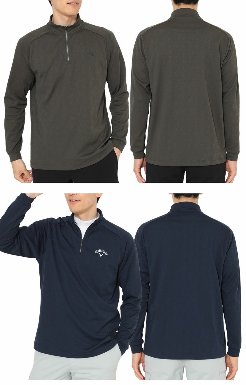 キャロウェイロゴジャカードハーフジップモックネックC25233102メンズゴルフウェア2025秋冬モデルCallaway日本正規品