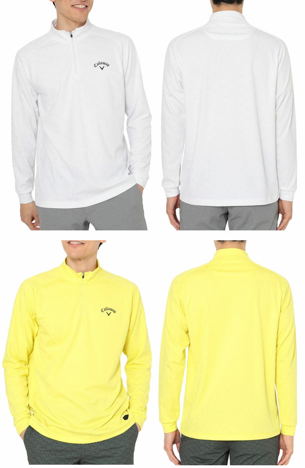 キャロウェイロゴジャカードハーフジップモックネックC25233102メンズゴルフウェア2025秋冬モデルCallaway日本正規品