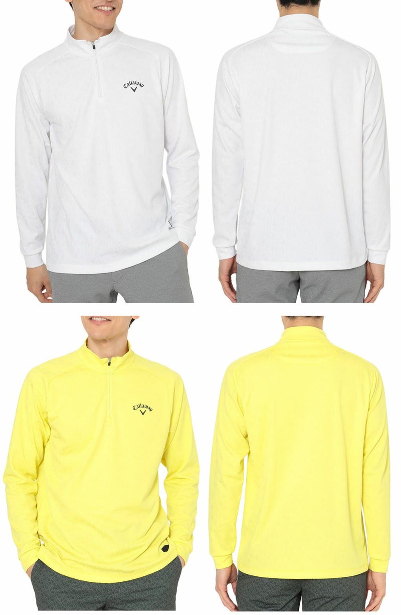 キャロウェイロゴジャカードハーフジップモックネックC25233102メンズゴルフウェア2025秋冬モデルCallaway日本正規品