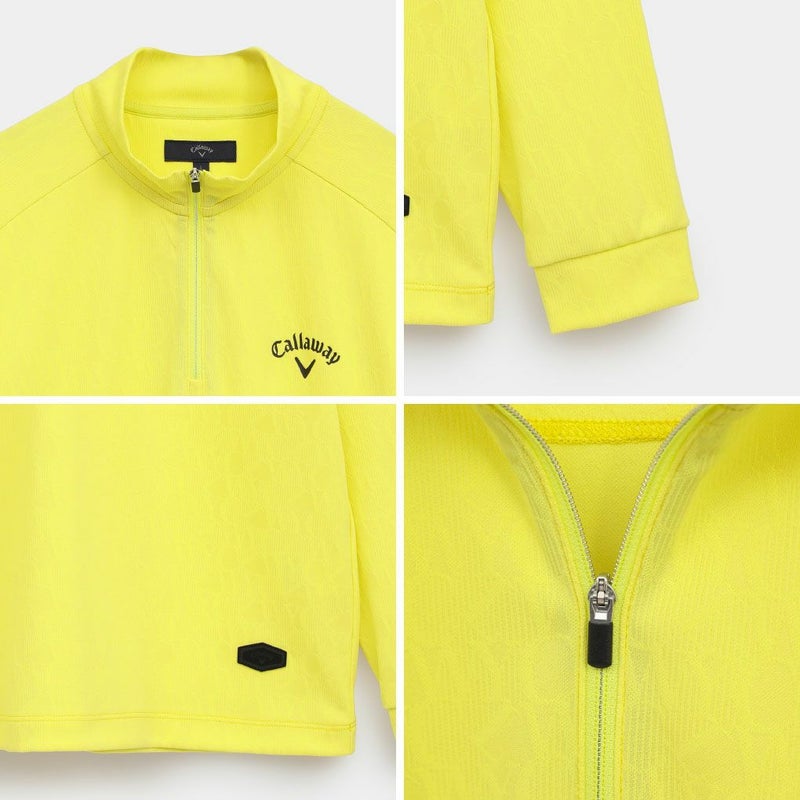 キャロウェイロゴジャカードハーフジップモックネックC25233102メンズゴルフウェア2025秋冬モデルCallaway日本正規品