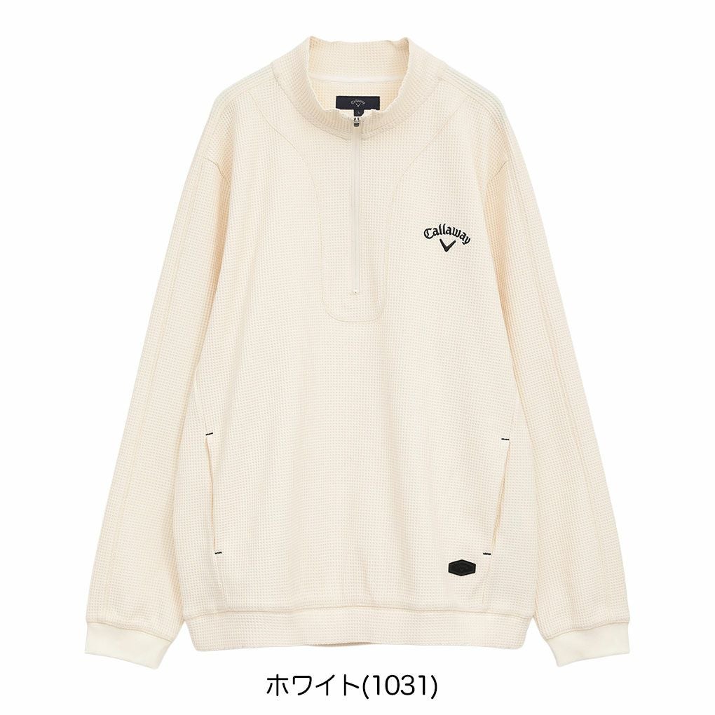 キャロウェイワッフルハーフジップモックネックシャツC25233103メンズゴルフウェア2025秋冬モデルCallaway日本正規品