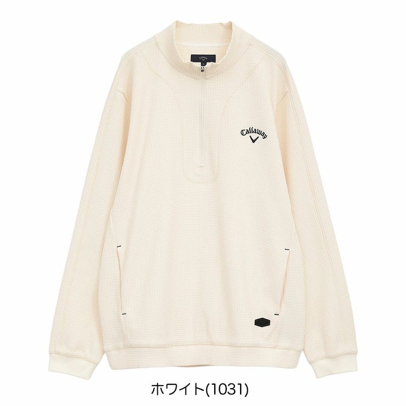 キャロウェイワッフルハーフジップモックネックシャツC25233103メンズゴルフウェア2025秋冬モデルCallaway日本正規品