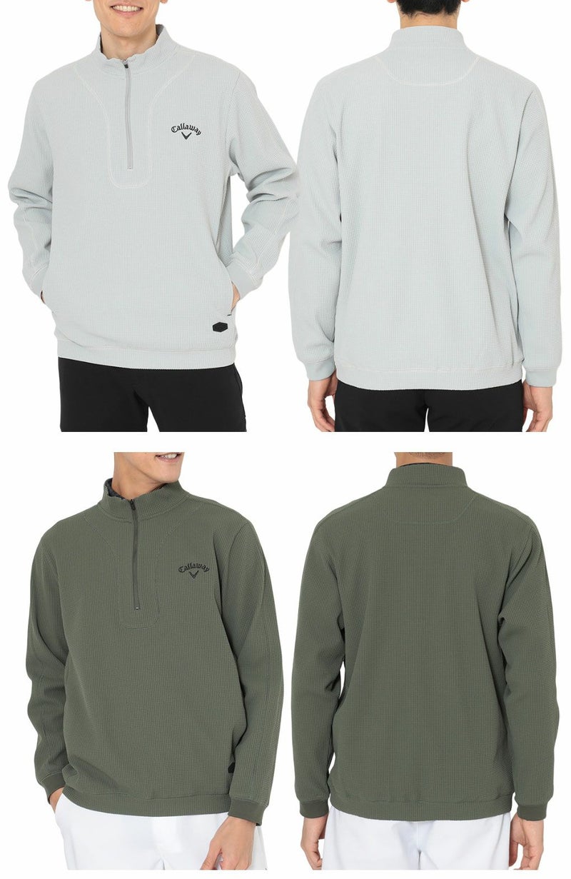 キャロウェイワッフルハーフジップモックネックシャツC25233103メンズゴルフウェア2025秋冬モデルCallaway日本正規品