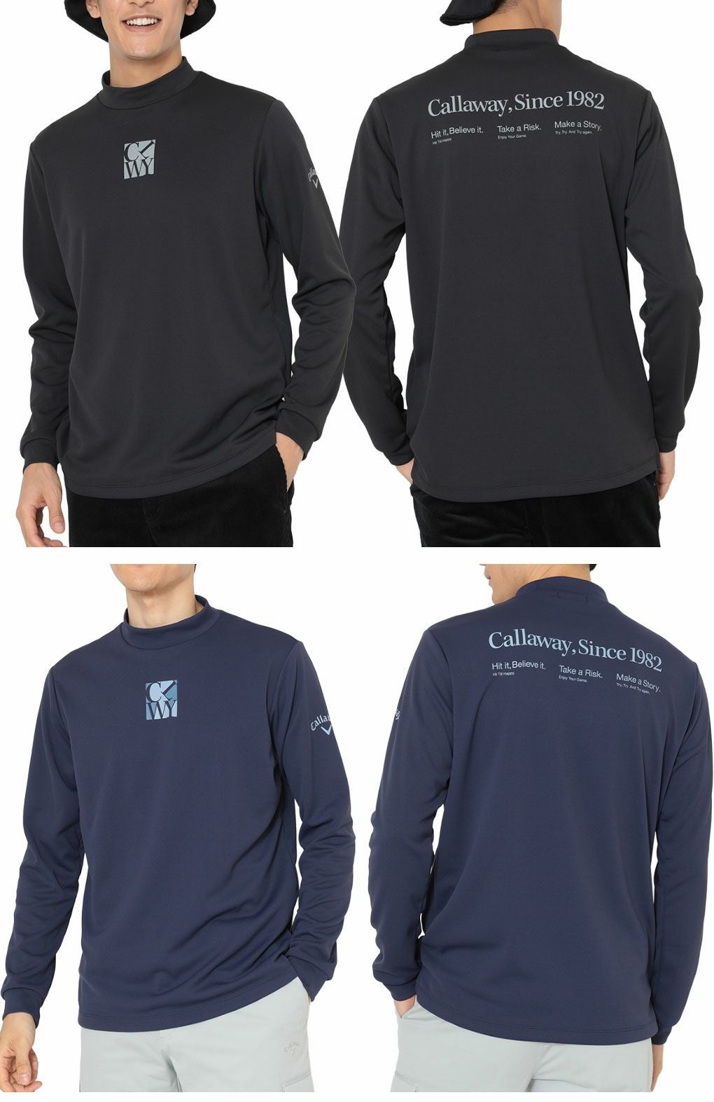 キャロウェイワッフルハーフジップモックネックシャツC25233103メンズゴルフウェア2025秋冬モデルCallaway日本正規品