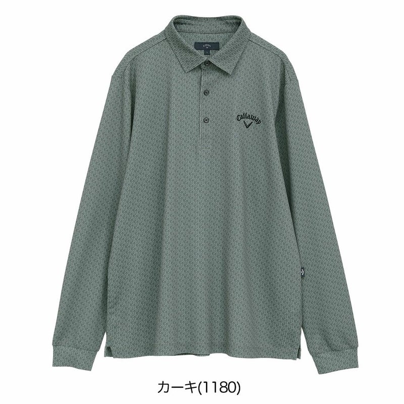 キャロウェイロゴプリントオニカノコ長袖シャツC25233107メンズゴルフウェア2025秋冬モデルCallaway日本正規品