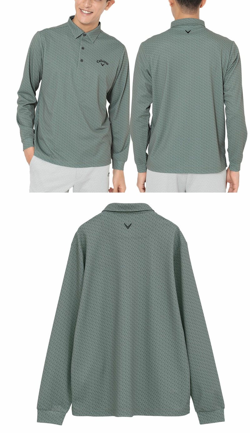 キャロウェイロゴプリントオニカノコ長袖シャツC25233107メンズゴルフウェア2025秋冬モデルCallaway日本正規品