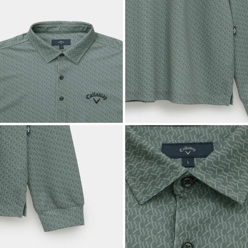 キャロウェイロゴプリントオニカノコ長袖シャツC25233107メンズゴルフウェア2025秋冬モデルCallaway日本正規品