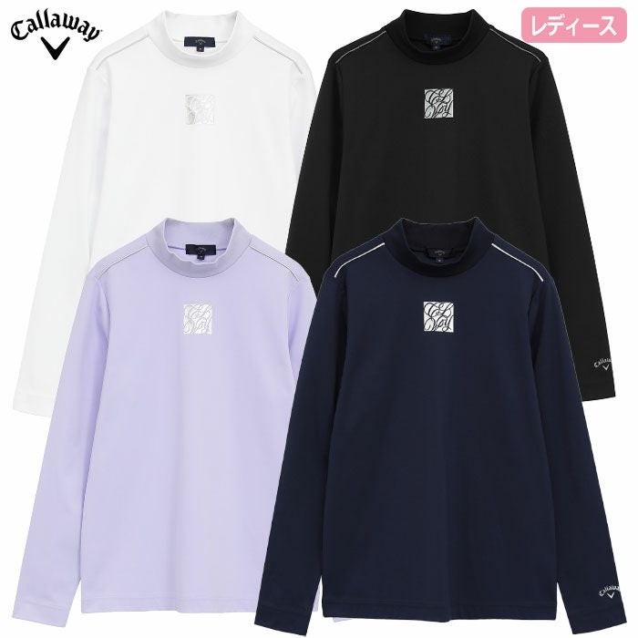 キャロウェイポリエステルスムース長袖モックネックシャツC25233201レディースゴルフウェア2025秋冬モデルCallaway日本正規品