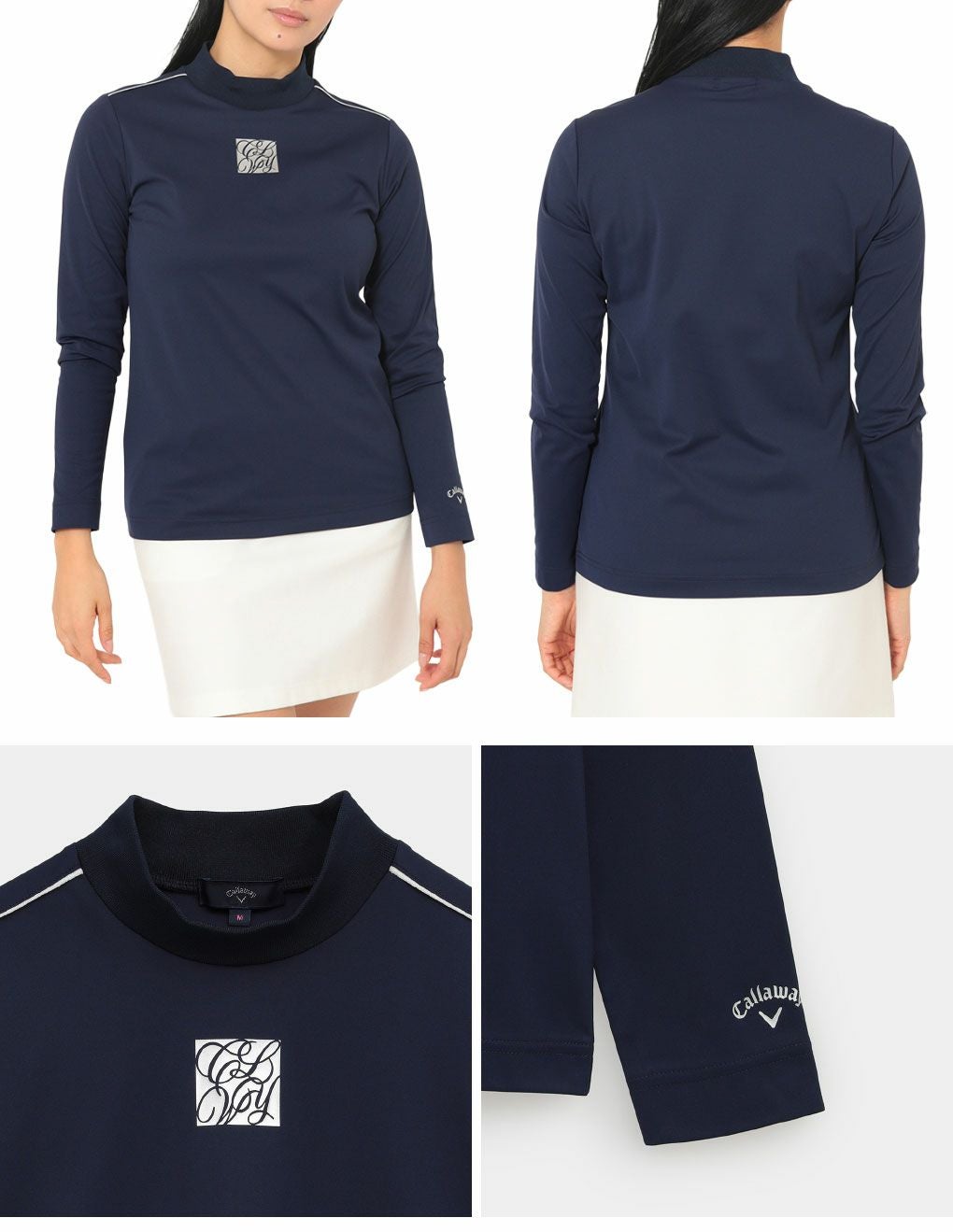 キャロウェイポリエステルスムース長袖モックネックシャツC25233201レディースゴルフウェア2025秋冬モデルCallaway日本正規品