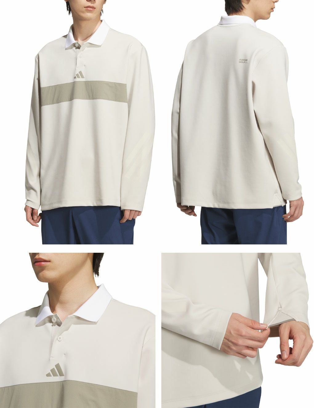 アディダスビヨンドザコースカラーブロック長袖ポロシャツJUW95メンズゴルフウェアゴルフ2025秋冬モデルadidas日本正規品