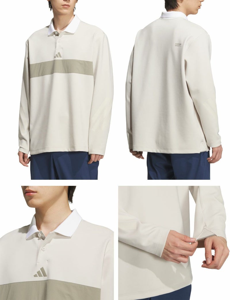 アディダスビヨンドザコースカラーブロック長袖ポロシャツJUW95メンズゴルフウェアゴルフ2025秋冬モデルadidas日本正規品