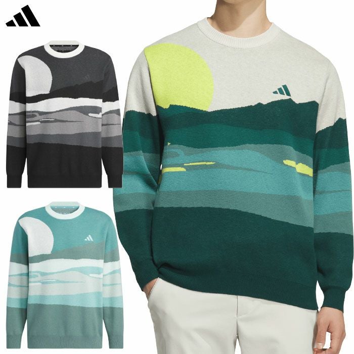 アディダスグラフィッククルーネックセーターJVU98メンズゴルフウェアゴルフ2025秋冬モデルadidas日本正規品
