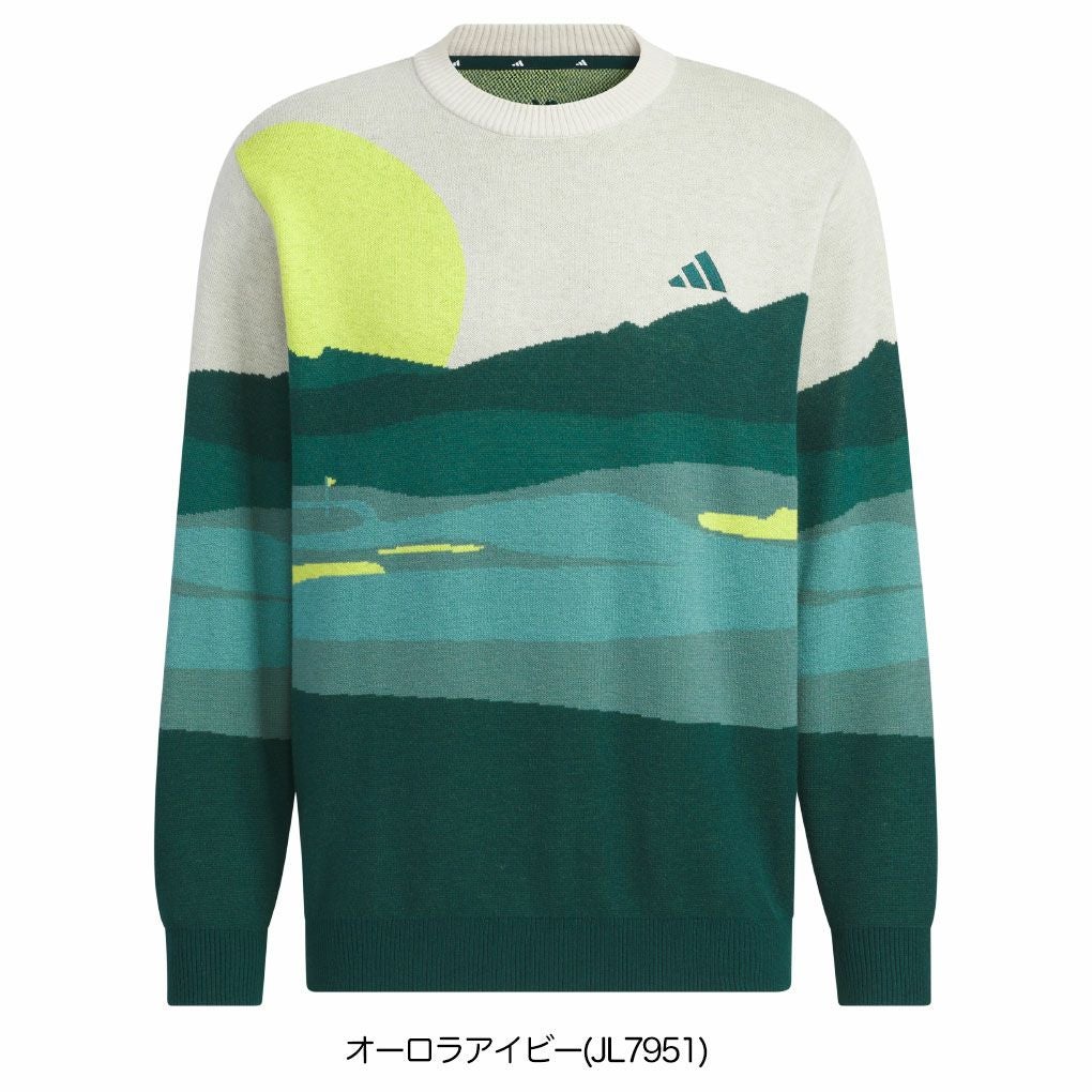 アディダスグラフィッククルーネックセーターJVU98メンズゴルフウェアゴルフ2025秋冬モデルadidas日本正規品