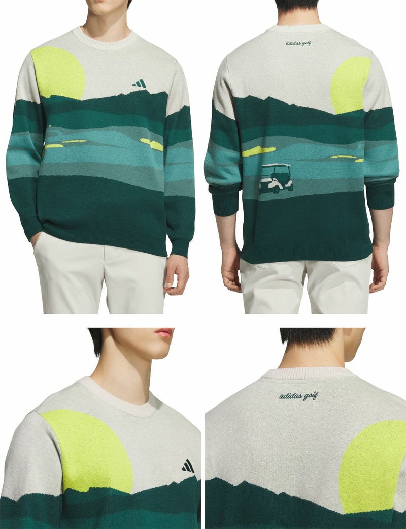 アディダスグラフィッククルーネックセーターJVU98メンズゴルフウェアゴルフ2025秋冬モデルadidas日本正規品