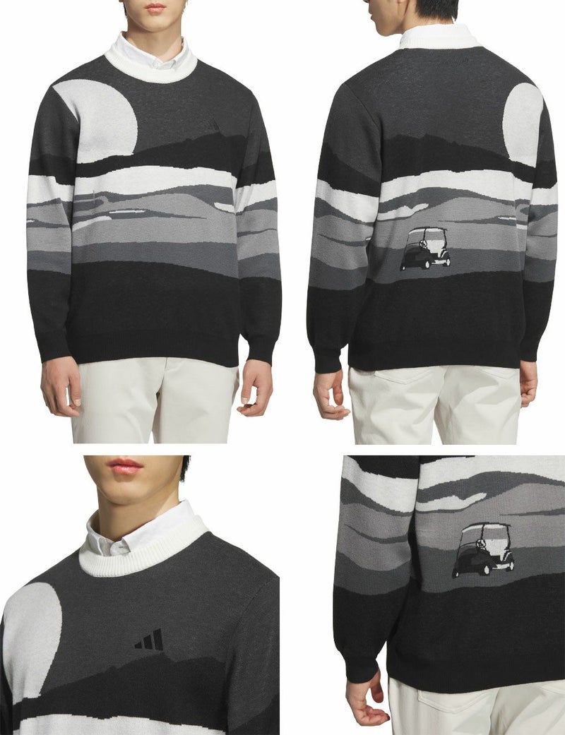 アディダスグラフィッククルーネックセーターJVU98メンズゴルフウェアゴルフ2025秋冬モデルadidas日本正規品