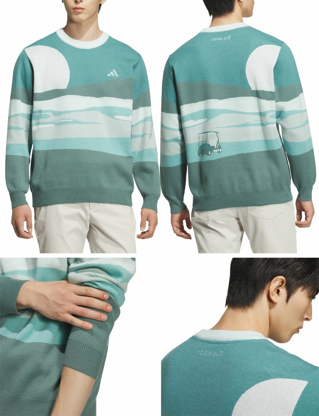 アディダスグラフィッククルーネックセーターJVU98メンズゴルフウェアゴルフ2025秋冬モデルadidas日本正規品