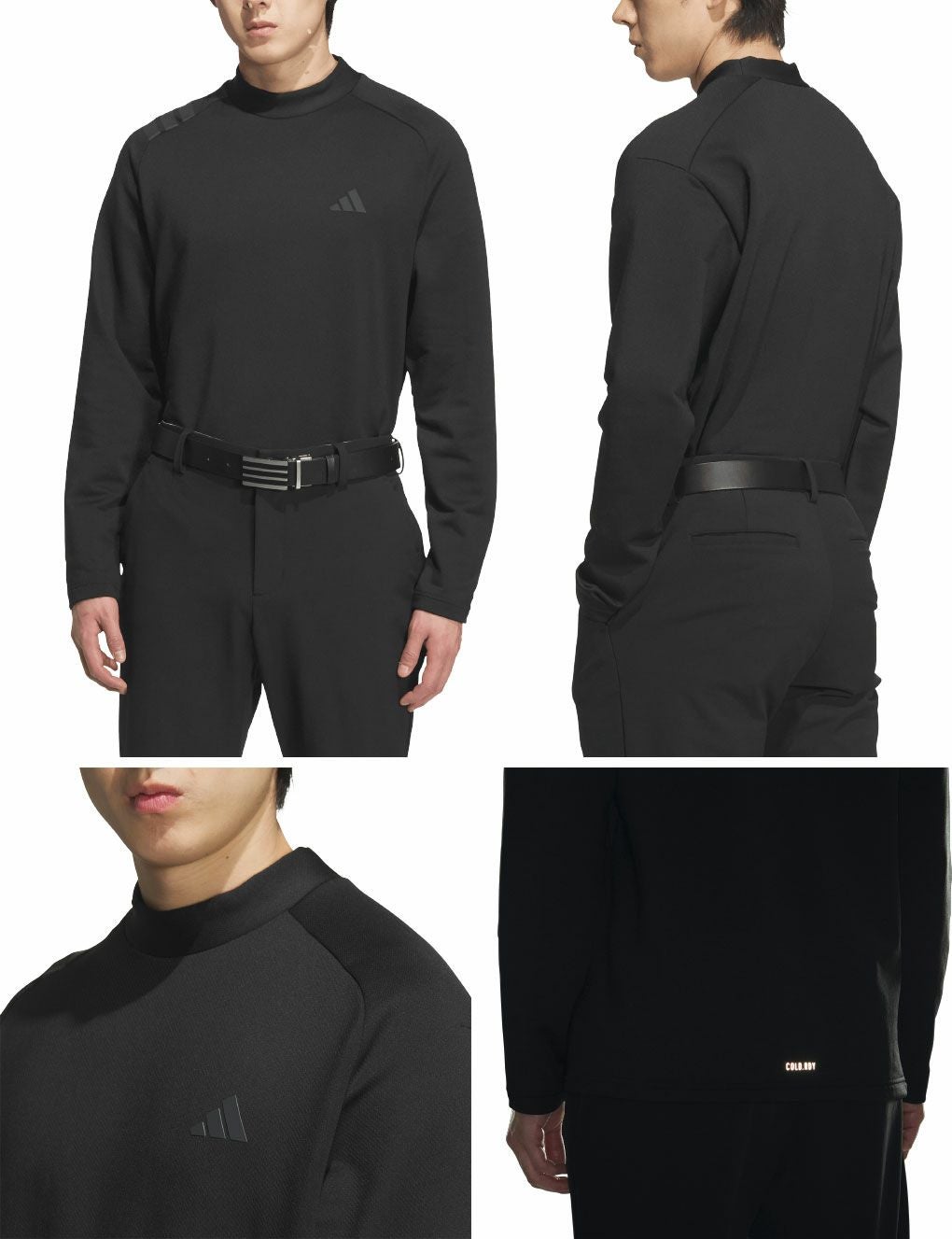 アディダスCOLD.RDYスリーストライプス長袖モックシャツJVV04メンズゴルフウェアゴルフ2025秋冬モデルadidas日本正規品