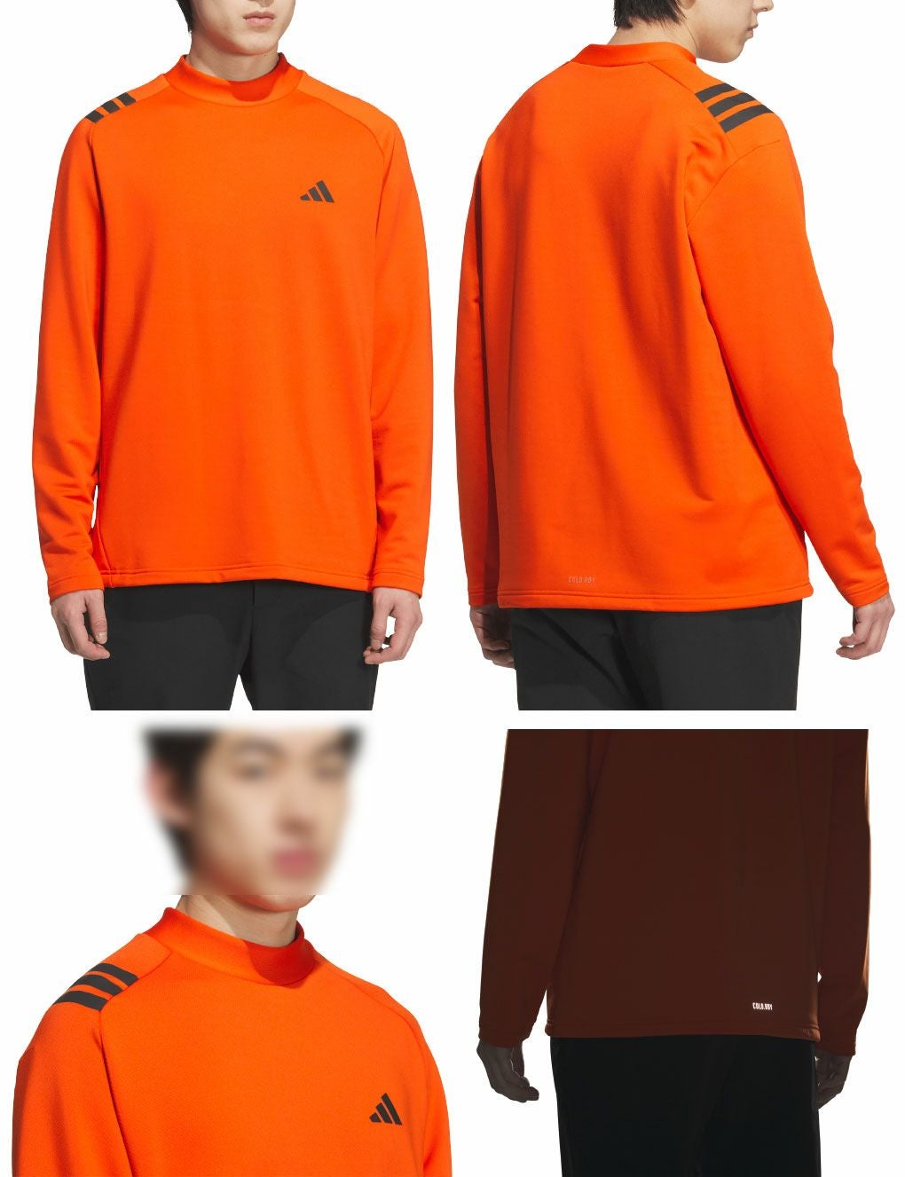 アディダスCOLD.RDYスリーストライプス長袖モックシャツJVV04メンズゴルフウェアゴルフ2025秋冬モデルadidas日本正規品