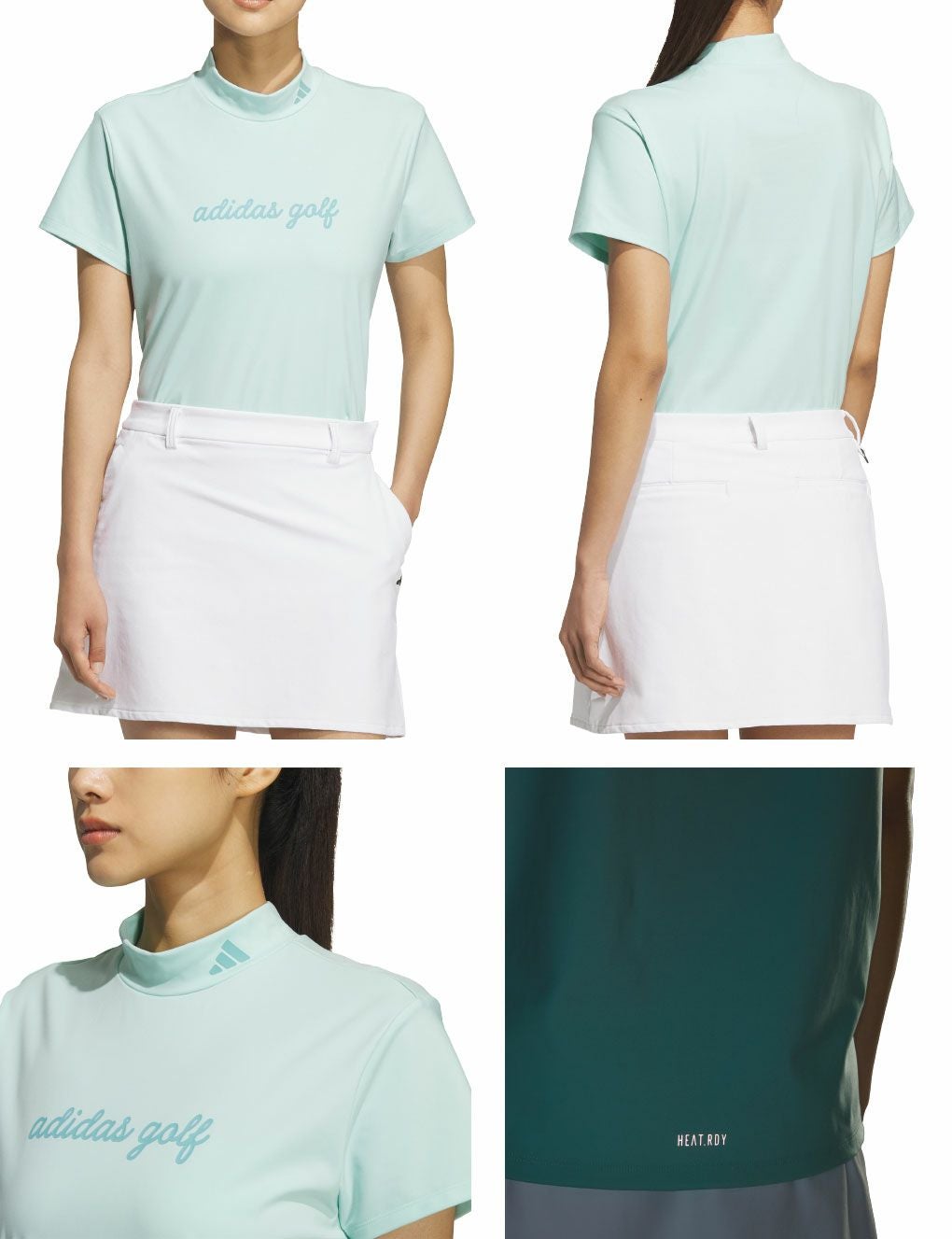 アディダスHEAT.RDYストレッチ半袖モックシャツJWJ93レディースゴルフウェアゴルフ2025春夏モデルadidas日本正規品