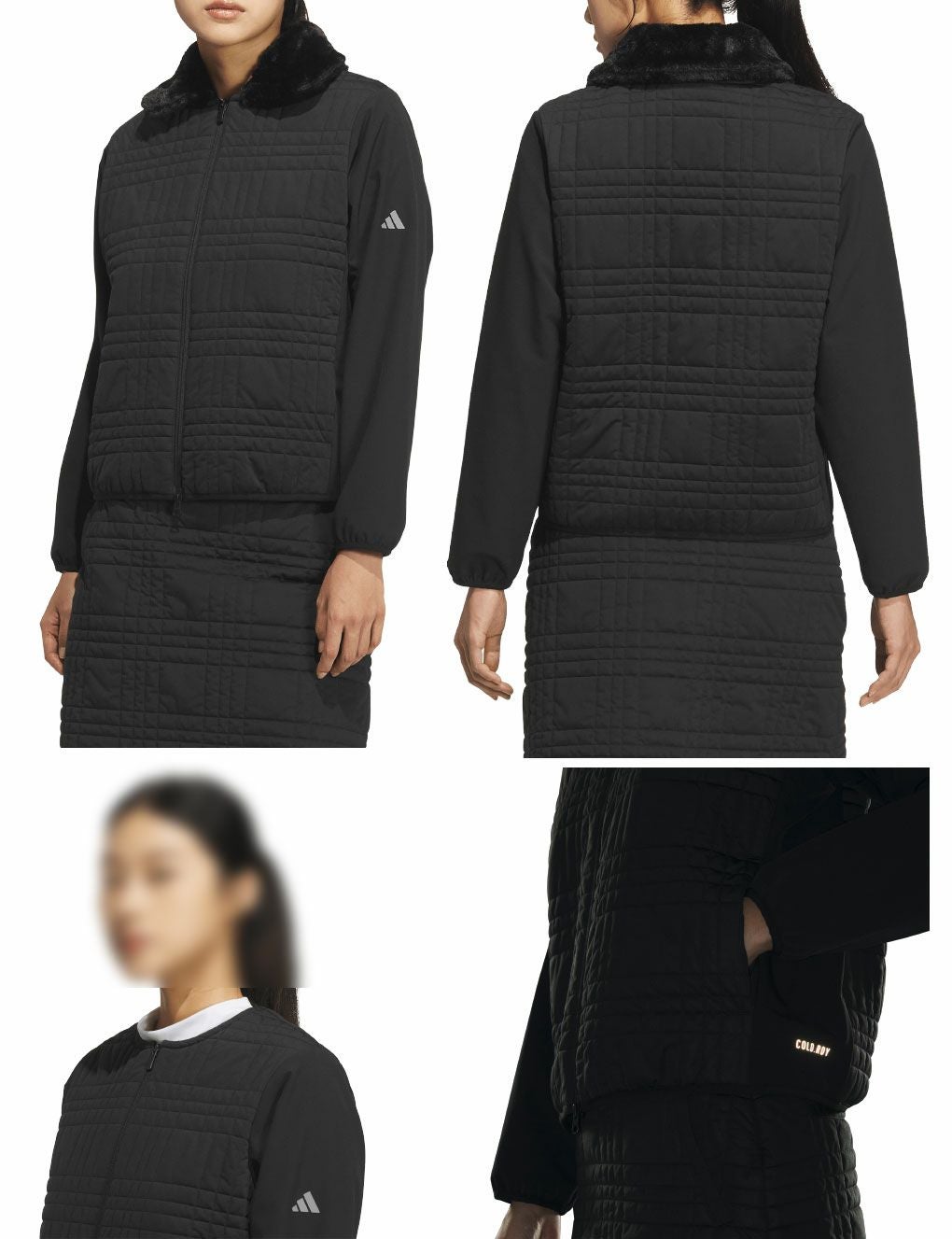 アディダスCOLD.RDYデタッチャブルカラーキルトジャケットJWK08レディースゴルフウェアゴルフ2025春夏モデルadidas日本正規品