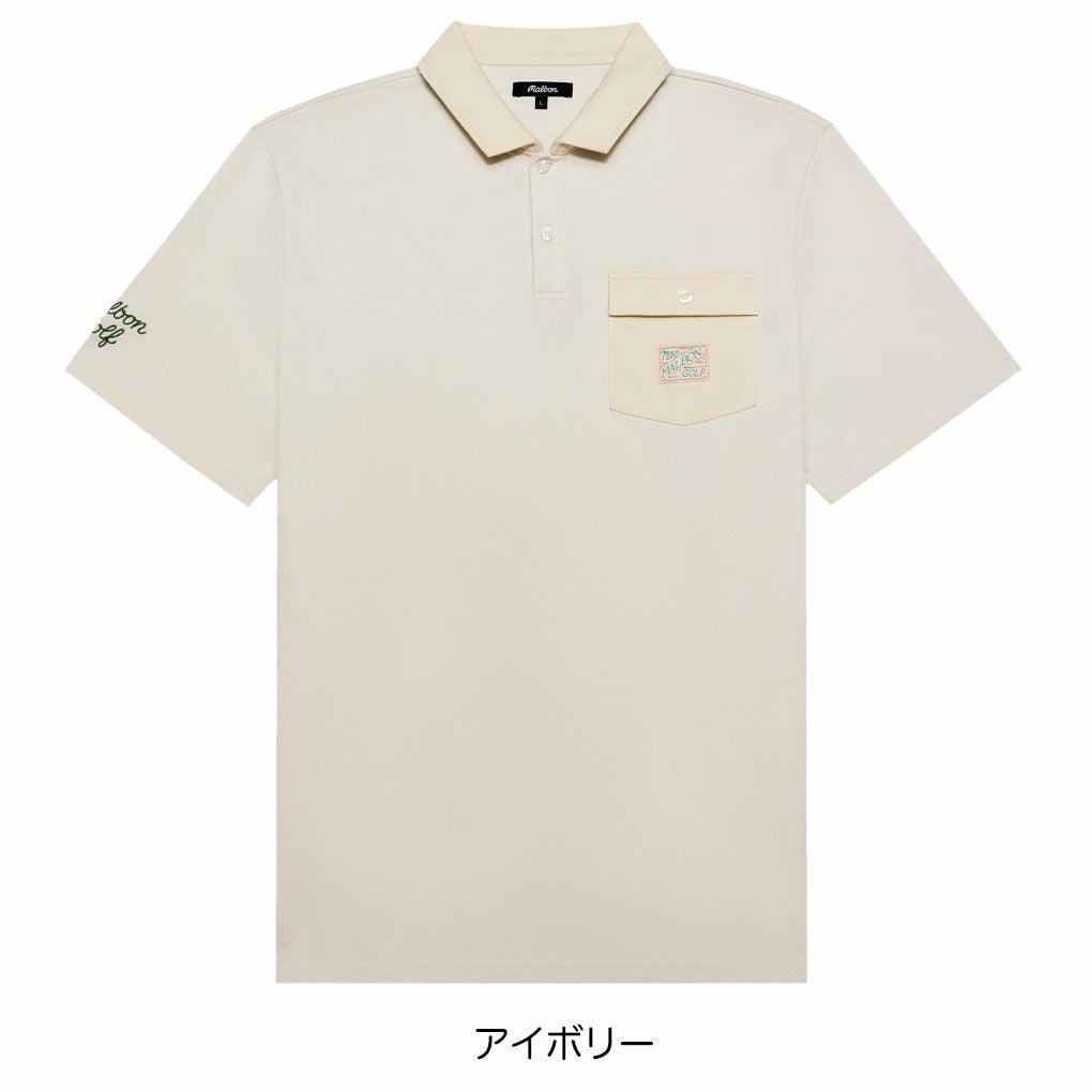 マルボン ポロシャツ半袖ニット Mサイズ アイボリー マルボン Malbon