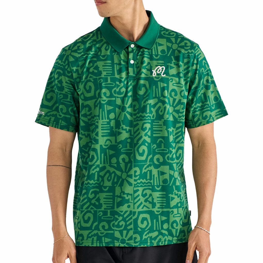 マルボン Malbon Golf 半袖シャツ MEZZO PERFORMANCE PIQUE PRINTED