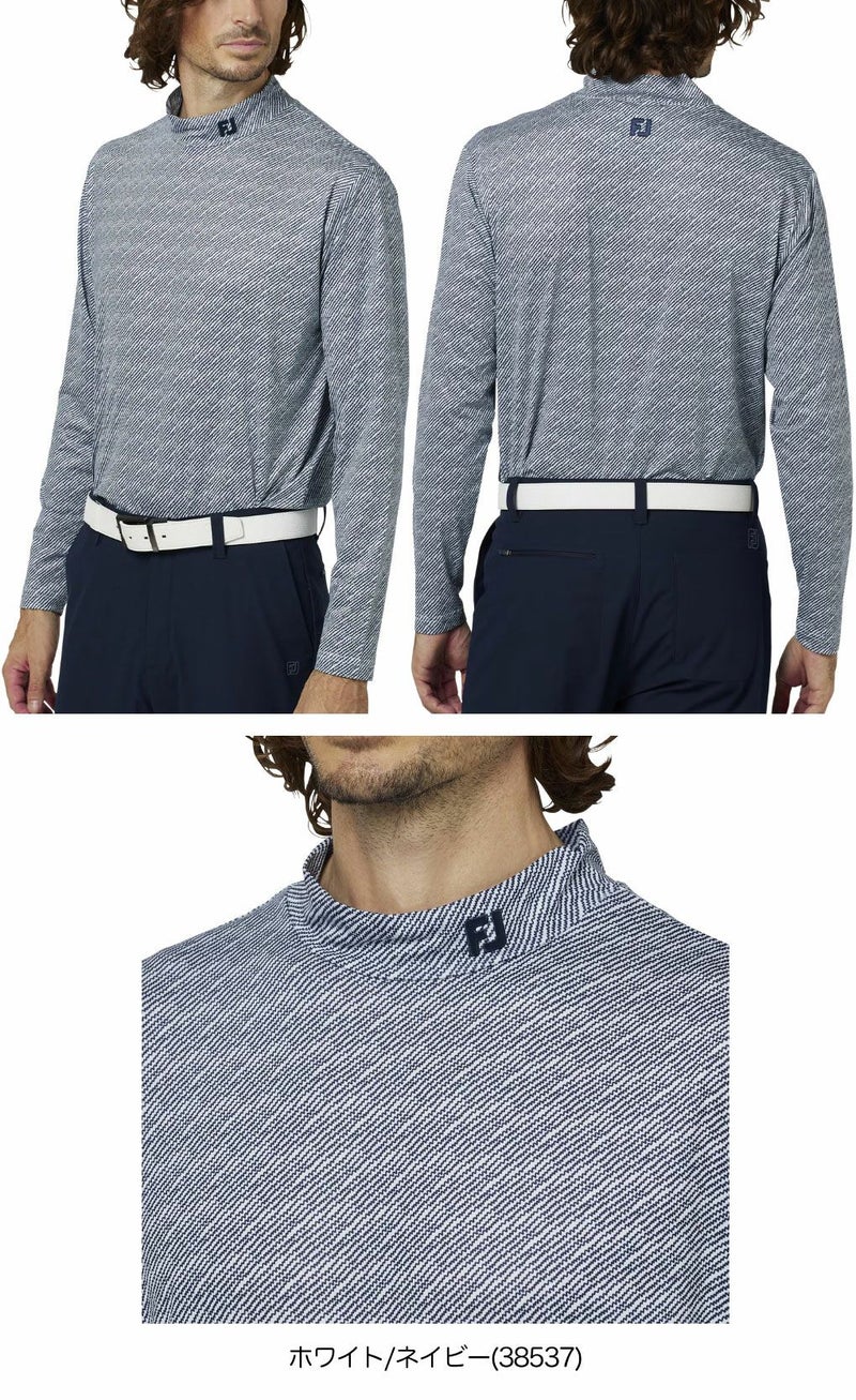 フットジョイウェーブラインプリントモックネック長袖シャツFJ-F25-S13メンズゴルフウェアFOOTJOY2025秋冬モデル日本正規品