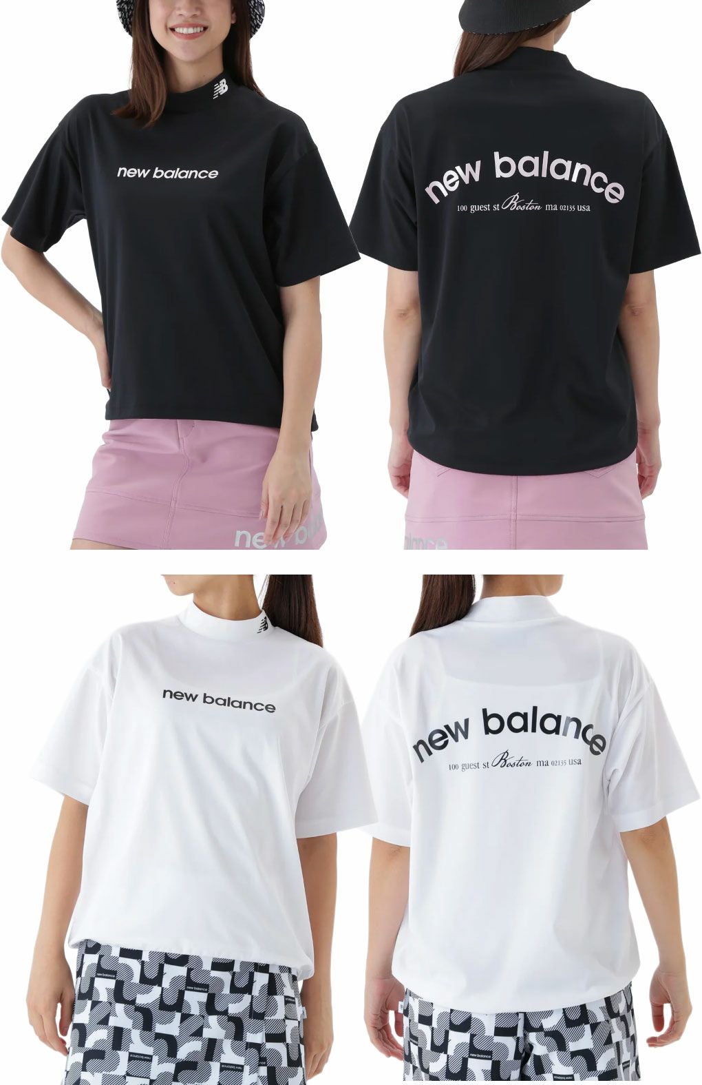 ニューバランス保形性ストレッチハーフスリーブモックネックプルオーバー012-5266501レディースゴルフウェアnewbalance2025秋冬モデル日本正規品