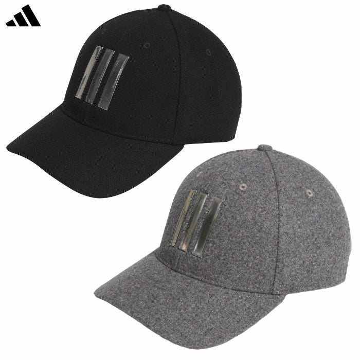 アディダスウールスリーストライプスキャップKQE28メンズゴルフキャップ帽子2025秋冬モデルadidas日本正規品
