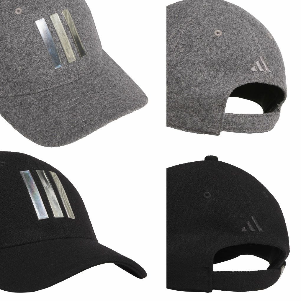 アディダスウールスリーストライプスキャップKQE28メンズゴルフキャップ帽子2025秋冬モデルadidas日本正規品