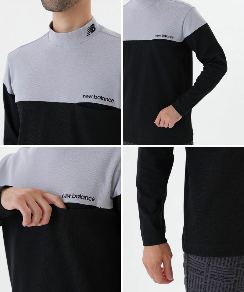 ニューバランスUVストレッチ長袖モックネックプルオーバー012-5267001メンズゴルフウェアnewbalance2025秋冬モデル日本正規品