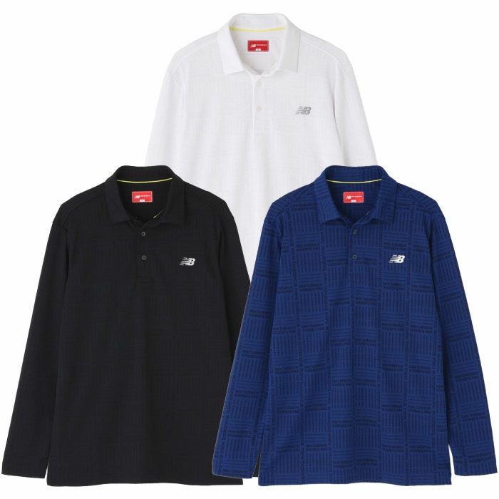 ニューバランスロゴグレンチェック柄ストレッチ長袖カラーシャツ012-5269002メンズゴルフウェアnewbalance2025秋冬モデル日本正規品