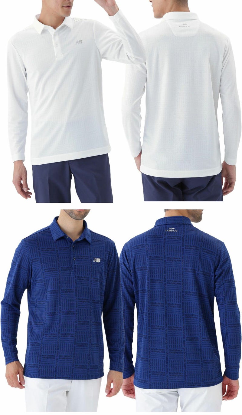 ニューバランスロゴグレンチェック柄ストレッチ長袖カラーシャツ012-5269002メンズゴルフウェアnewbalance2025秋冬モデル日本正規品