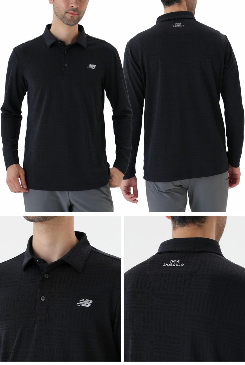 ニューバランスロゴグレンチェック柄ストレッチ長袖カラーシャツ012-5269002メンズゴルフウェアnewbalance2025秋冬モデル日本正規品