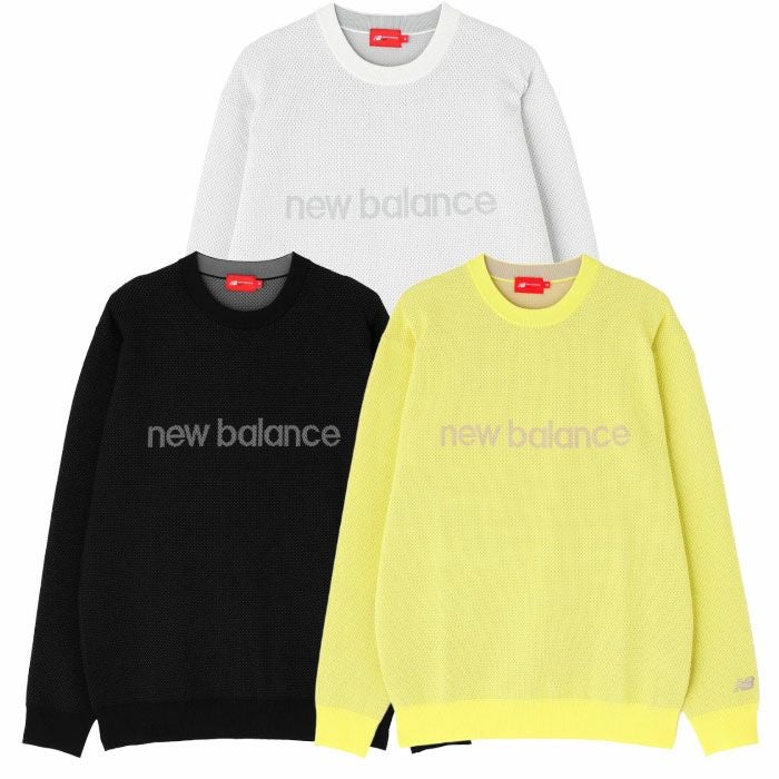 ニューバランスメッシュクルーネックニットプルオーバー012-5270002メンズゴルフウェアnewbalance2025秋冬モデル日本正規品
