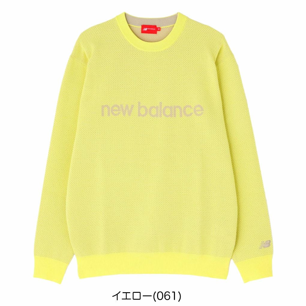 ニューバランスメッシュクルーネックニットプルオーバー012-5270002メンズゴルフウェアnewbalance2025秋冬モデル日本正規品