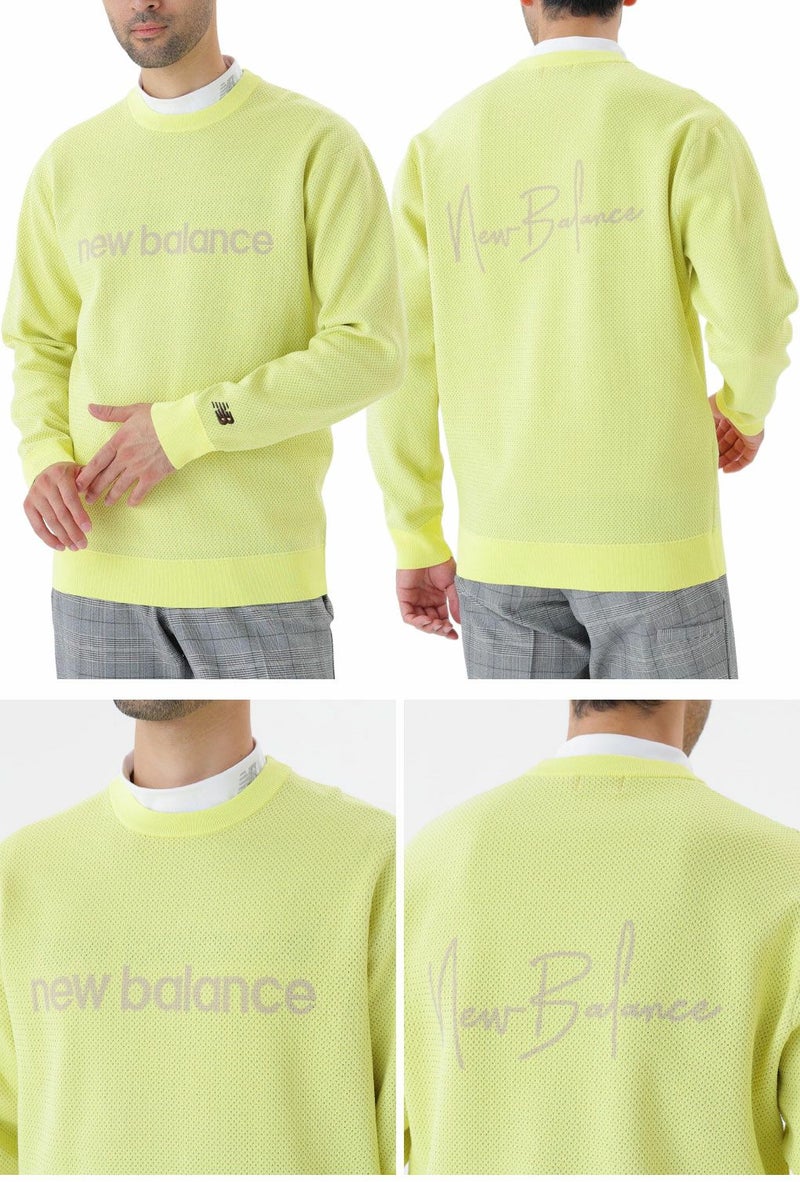 ニューバランスメッシュクルーネックニットプルオーバー012-5270002メンズゴルフウェアnewbalance2025秋冬モデル日本正規品