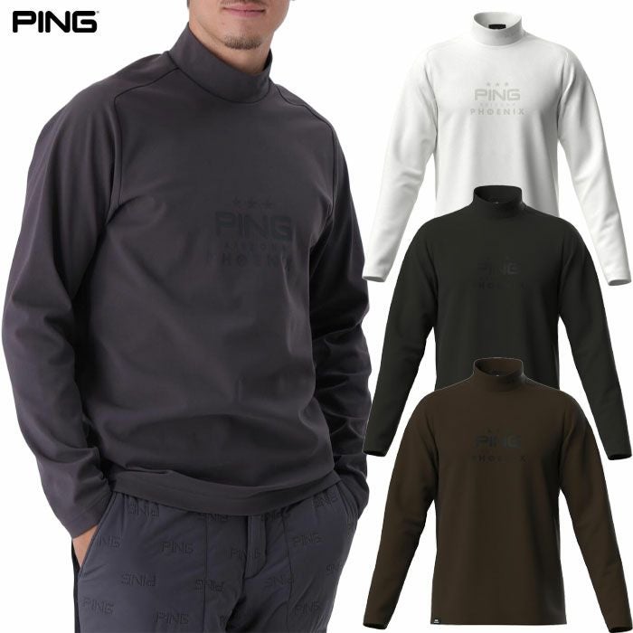 ピンPINGピンサーモソーラ―バックカノコ長袖ハイネックカットソー621-5266902メンズゴルフウェア2025秋冬モデル日本正規品