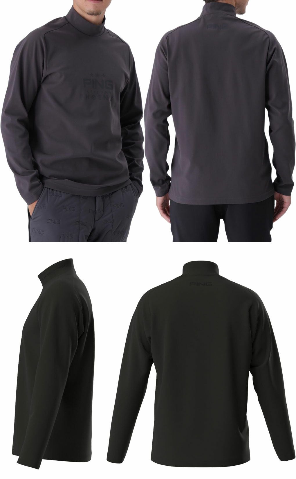 ピンPINGピンサーモソーラ―バックカノコ長袖ハイネックカットソー621-5266902メンズゴルフウェア2025秋冬モデル日本正規品